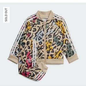 Adidas Toddler Leopard 2T Tracksuit Jacket Pants Set, EUC, Like New